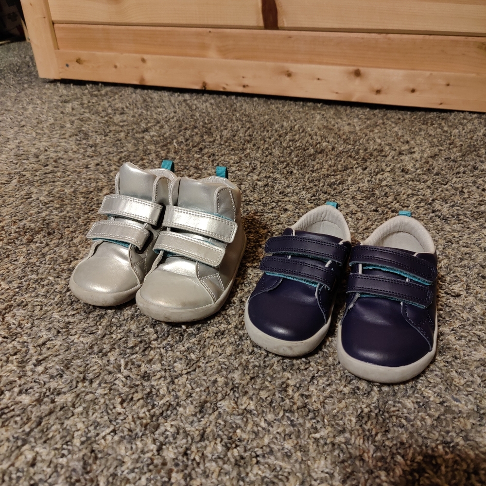 Navy Blue and Moondust Silver Ten Little Shoes